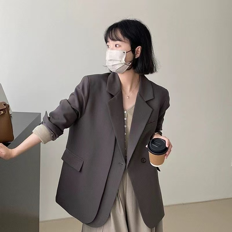 鹿西装外套女Ins潮春秋新款韩版修身搭配网红小个子休闲小西服