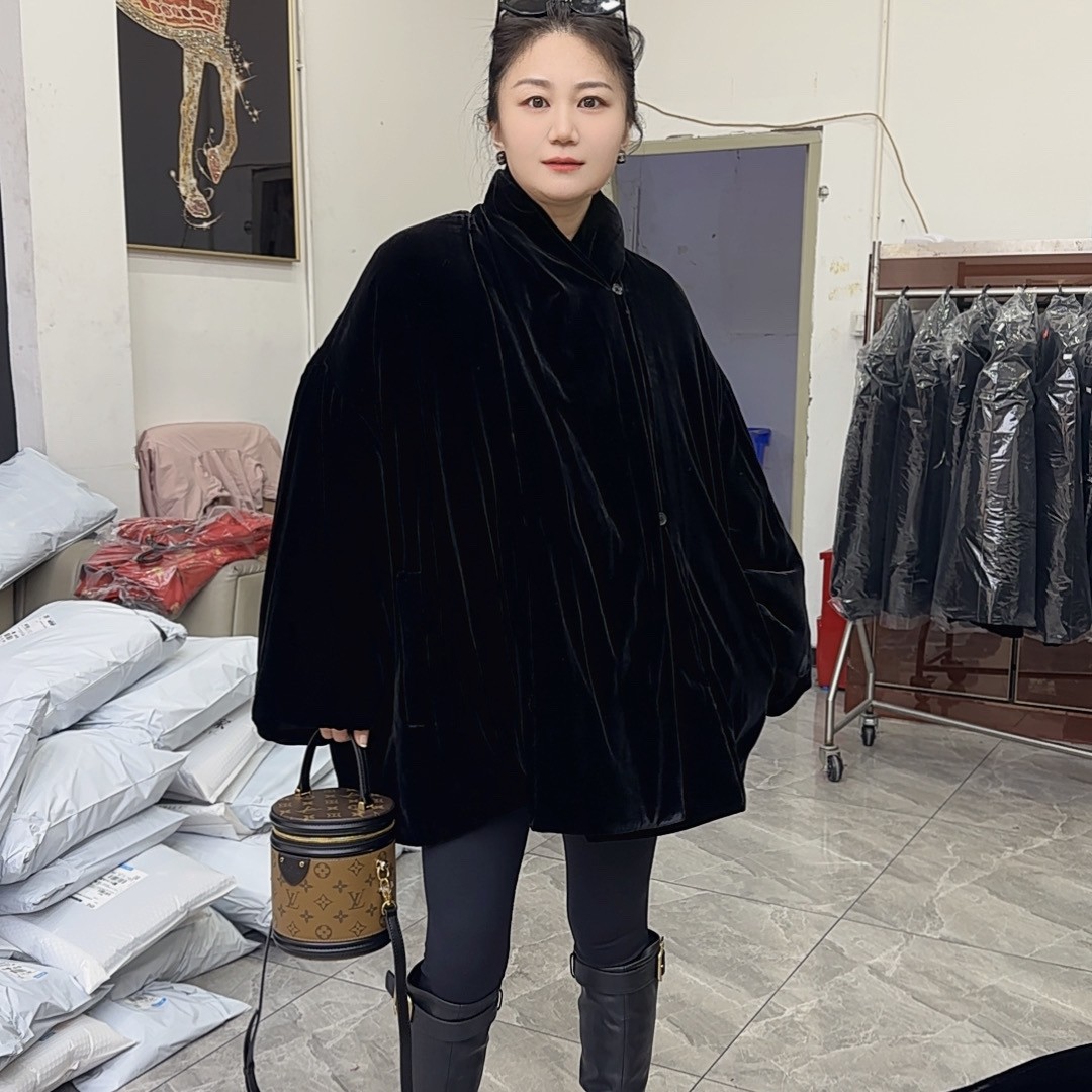 【GELINA】2025秋冬新款气质高级感丝绒棉服130