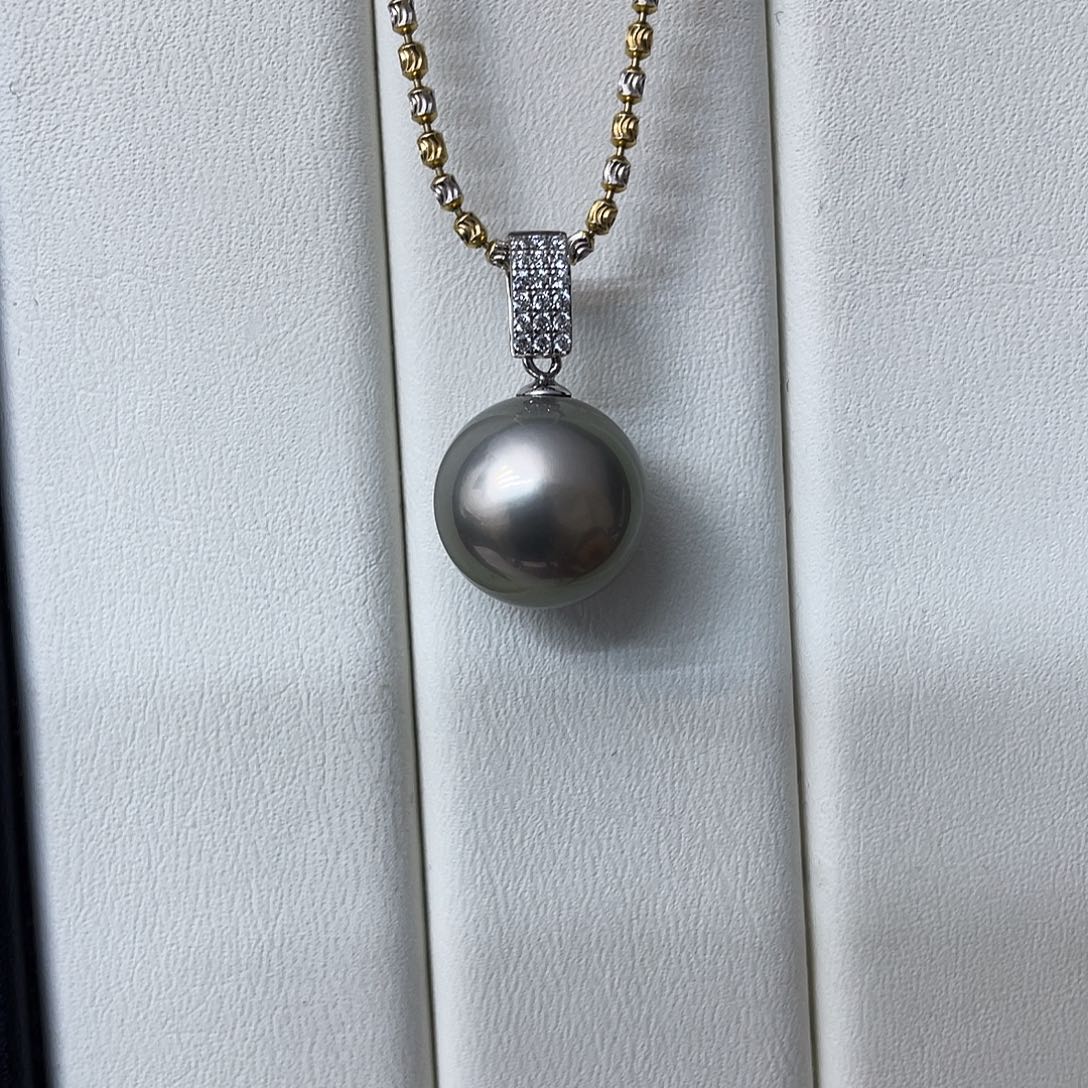 海水珍珠18K金镶嵌吊坠(不含链)大希地