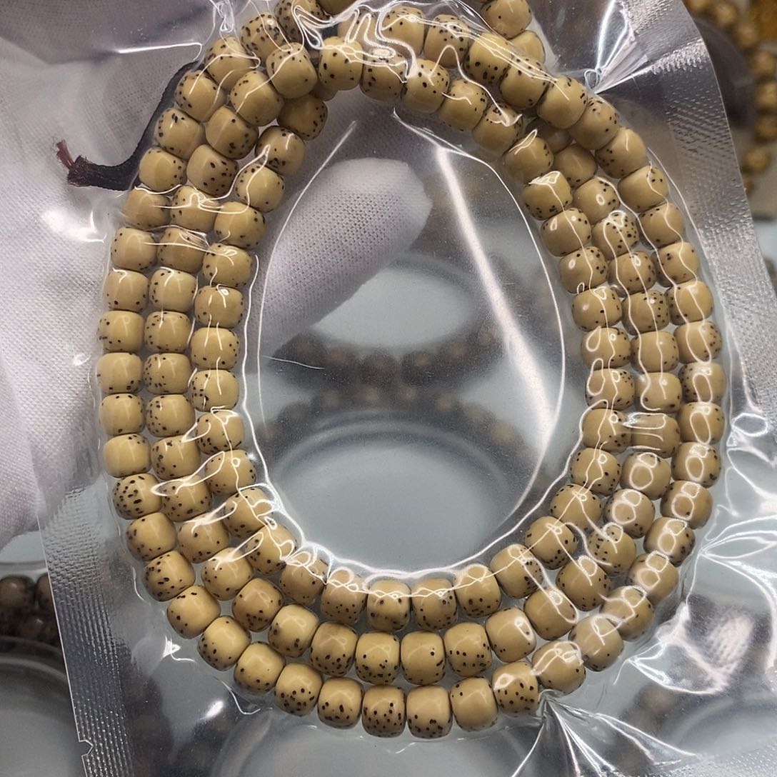 星月菩提手串7×6一物一图原生态同枝古瓷白半壁留白福利