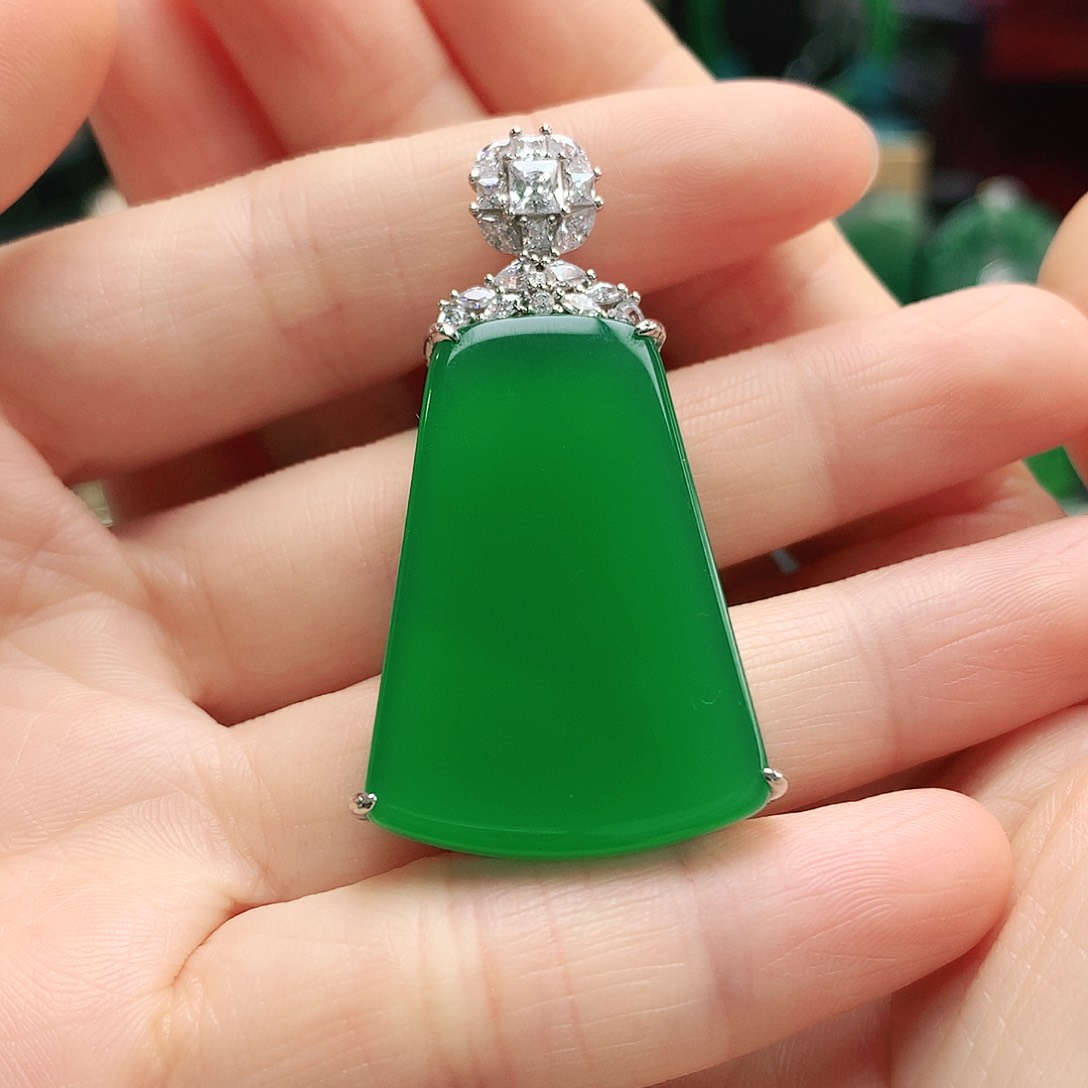 玛瑙/玉髓吊坠银S925镶嵌