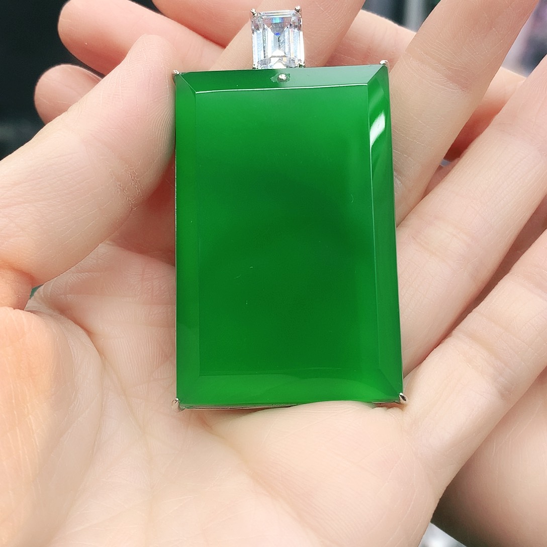 银S925镶嵌吊坠玛瑙/玉髓