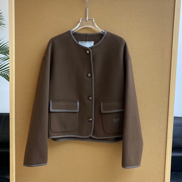 CNC上衣｜咖色高级感轻奢百搭短款毛呢外套10CV