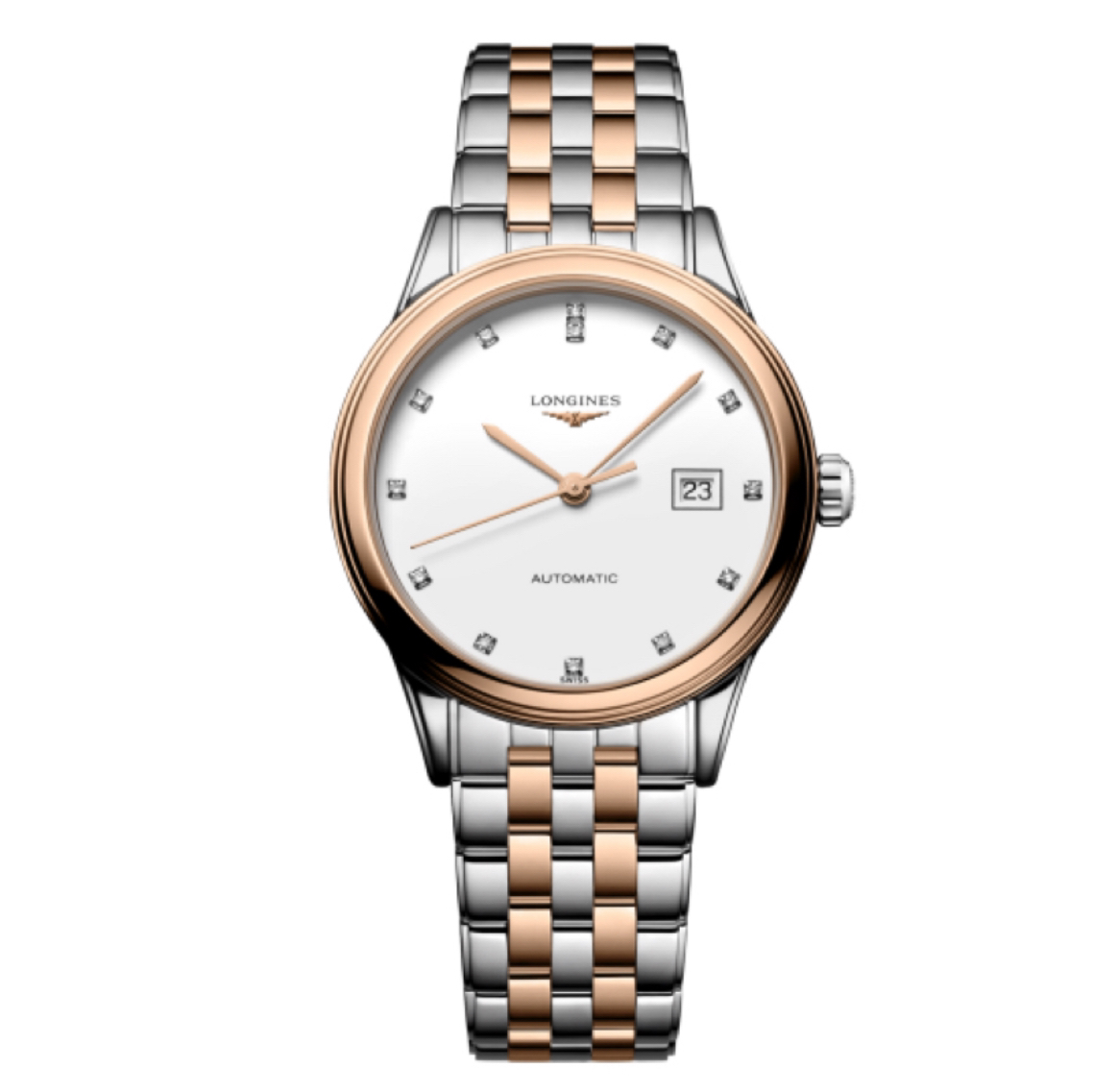 99新 Longines/浪琴 军旗374玫瑰金/机械女表/表径30mm/女士