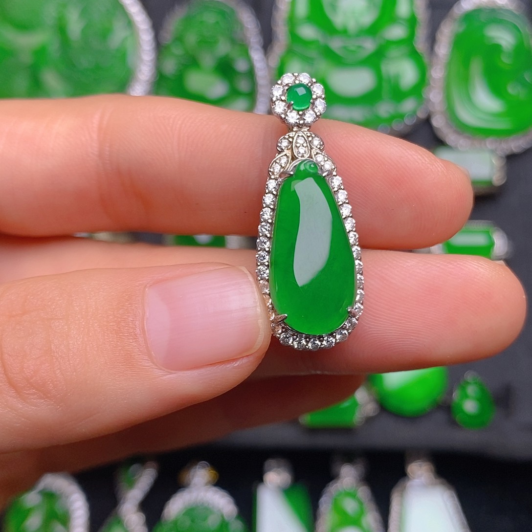 翡翠银S925镶嵌颈饰