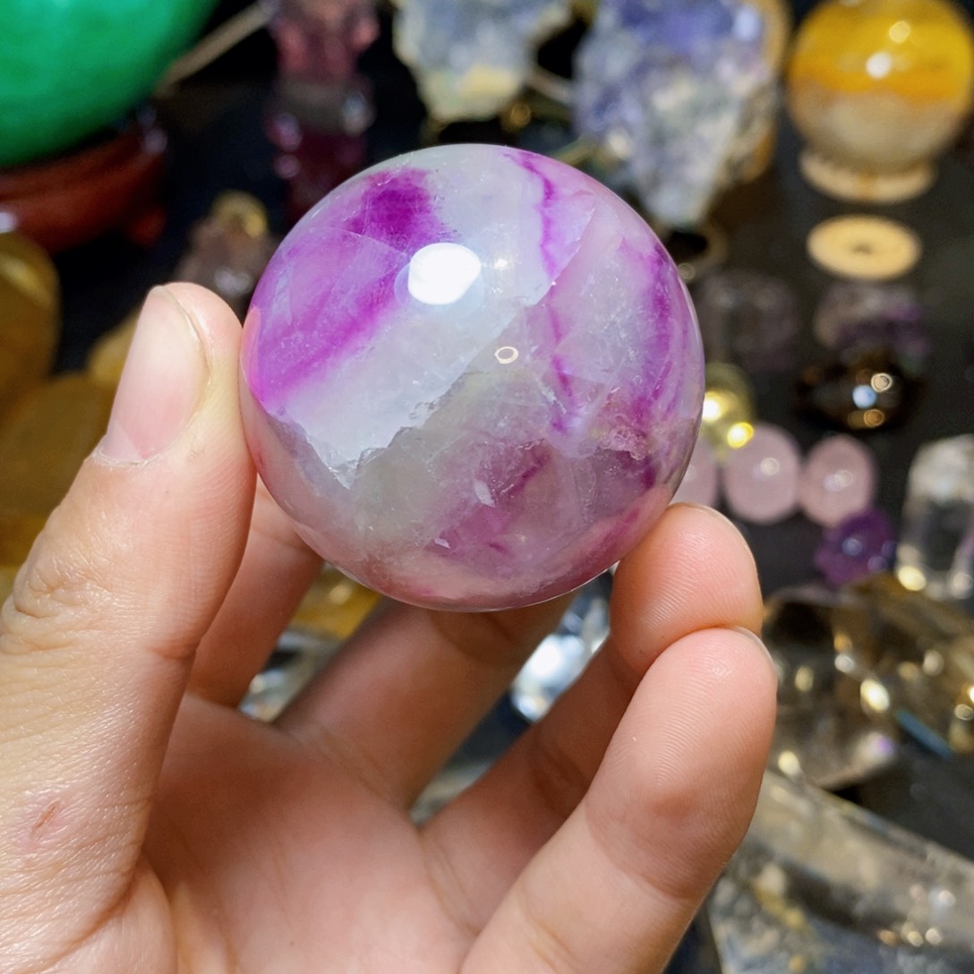 萤石天然萤石球未镶嵌