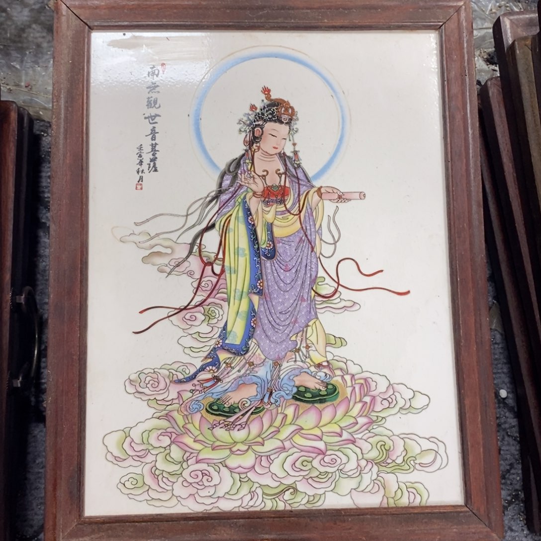 瓷片37*28 景德镇瓷板画柴窑烧制