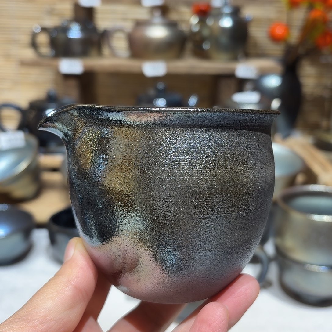 壶建水紫陶紫泥柴烧公道杯