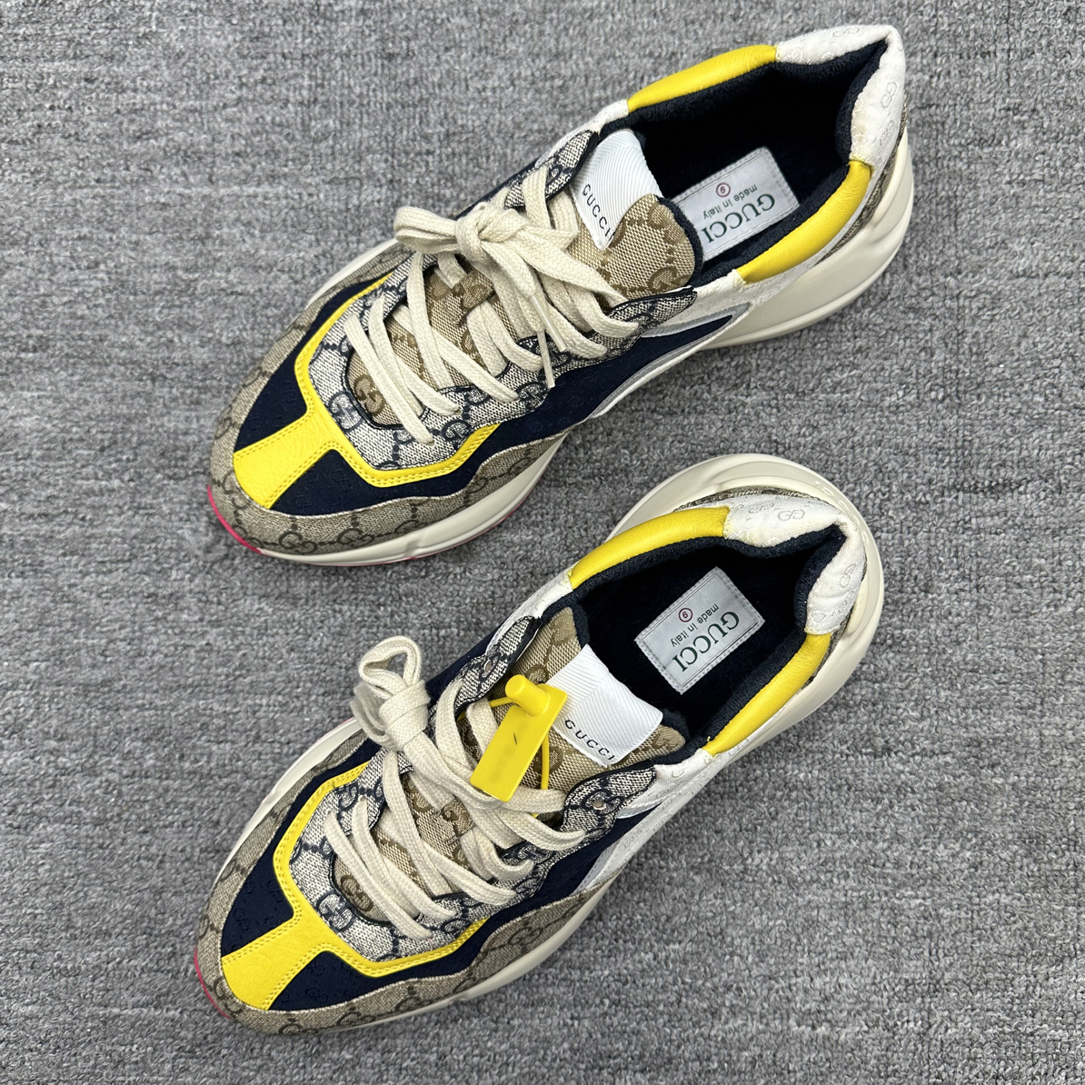 99新 GUCCI/古驰 43 gucci白粉老花老爹鞋 99新