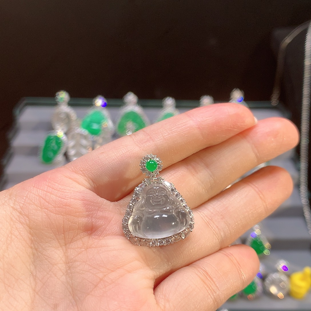 石英质玉银S925镶嵌颈饰