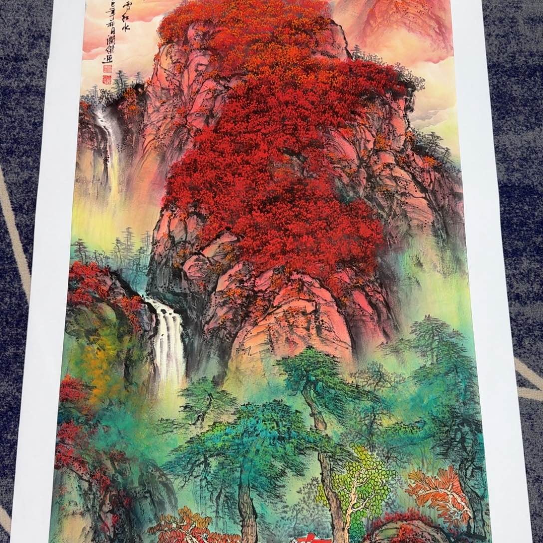 国画国画纯手绘山水花鸟