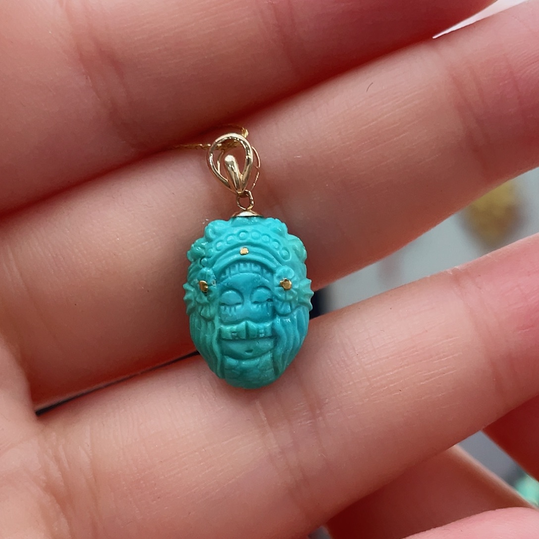 绿松石颈饰18K金镶嵌