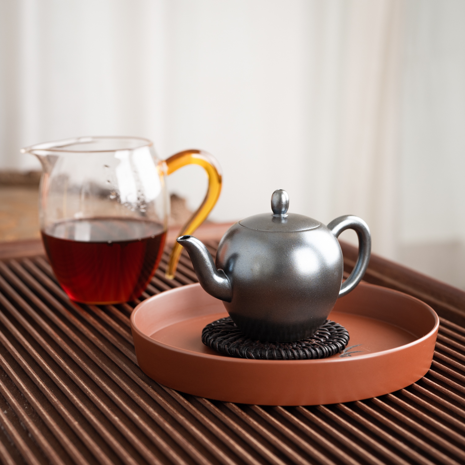 『柴烧美人肩』坭兴陶茶壶还原烧球孔精致薄胎小品壶150cc12307