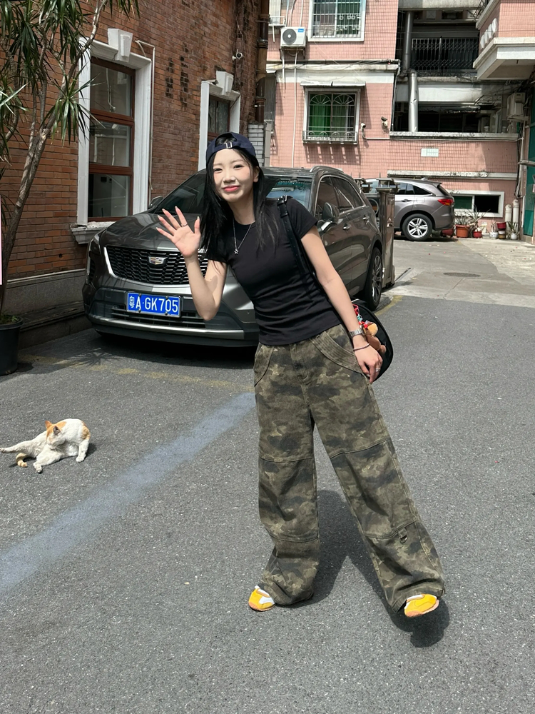 【JYZ新迷彩裤】迷彩百搭休闲复古感直筒宽松时尚ins阔腿裤