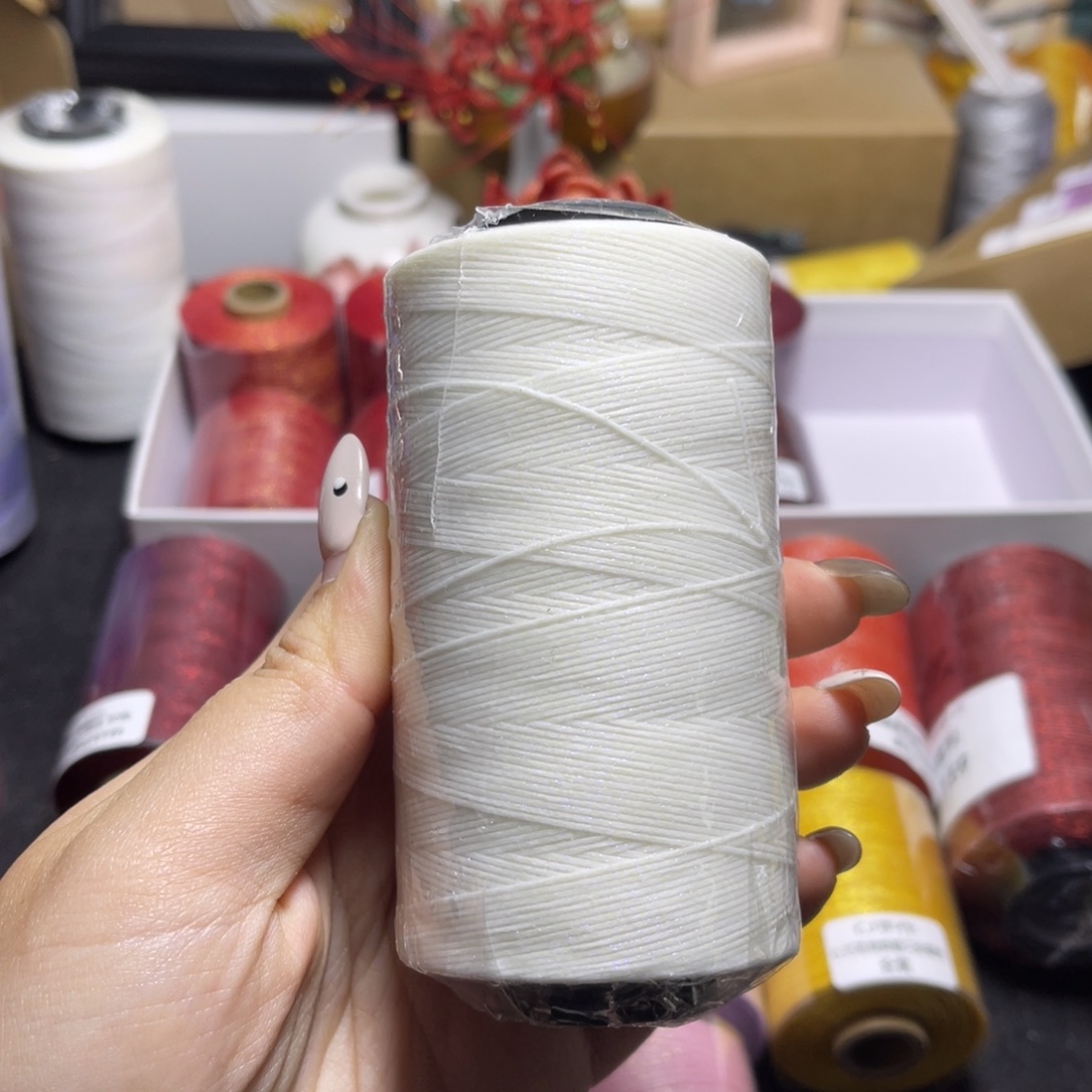 腈纶0.3洒金扁蜡100g星光白