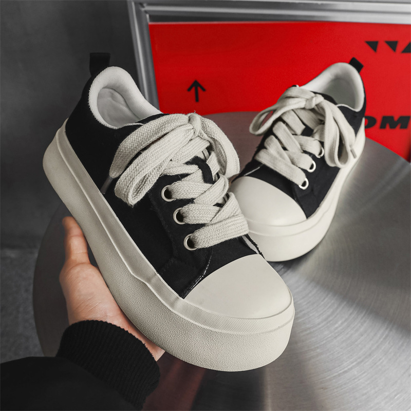 2025新款低帮大帆布鞋厚底增高男鞋运动休闲板鞋男X289