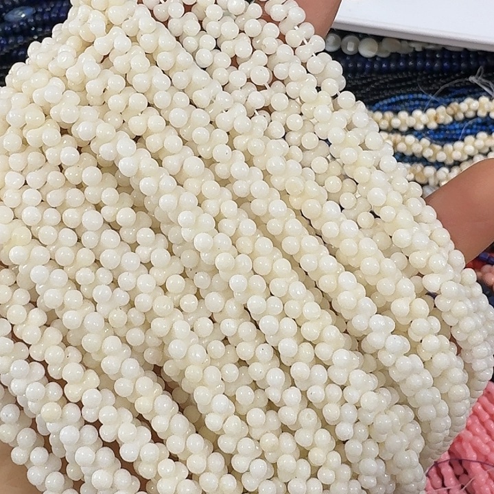 玛瑙/玉髓合金珠宝半成品一条3x6精品白色花生珠