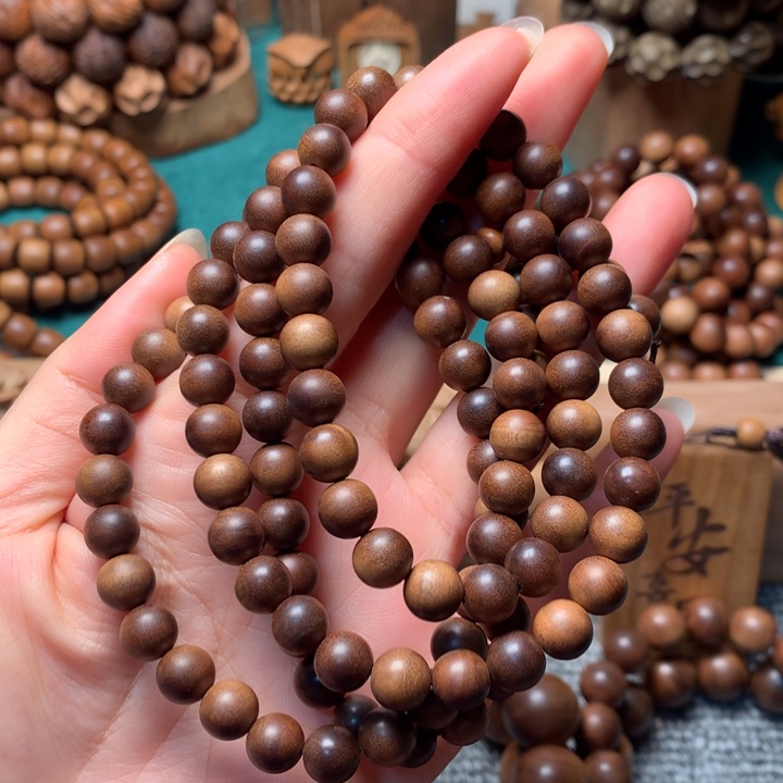 檀香木手串/手链老山檀香0.8多横纹