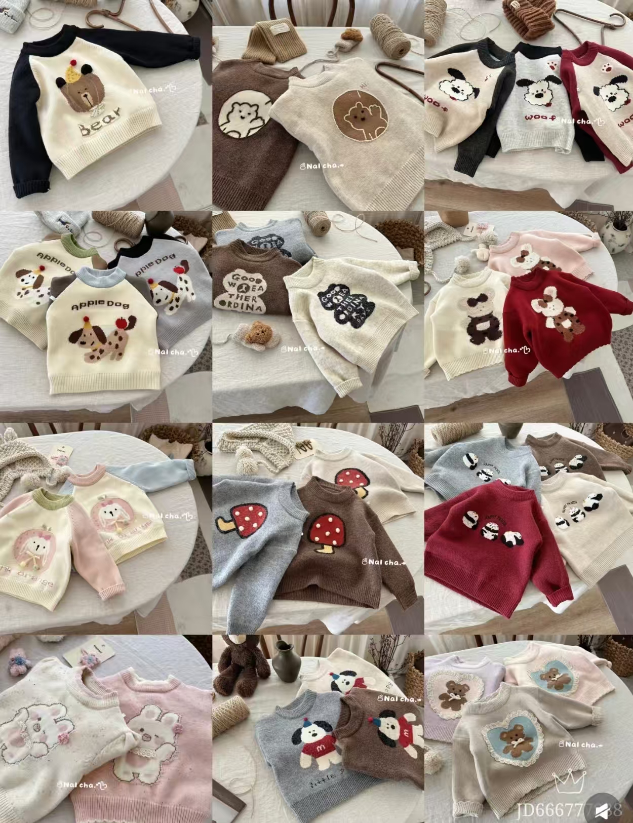 (8字开头XZ)百搭花朵秋冬韩版休闲风薄款常规毛衣保暖儿童开衫