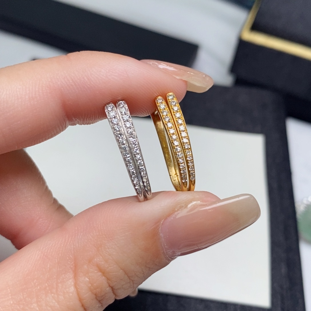 钻石耳饰18K金镶嵌渐变单排耳扣（可穿福贝）多样性一对发货