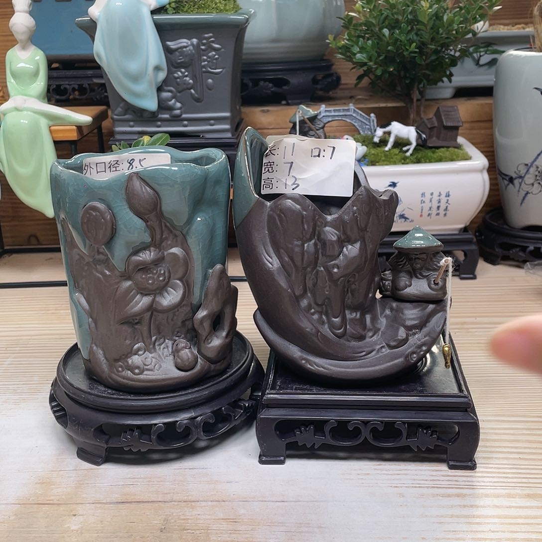 紫砂花盆陶瓷艺术花盆陶瓷