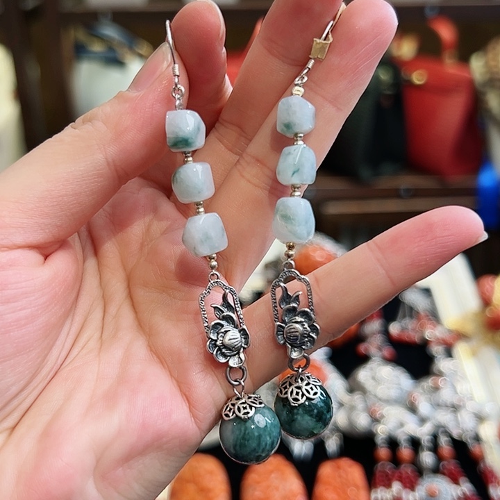 翡翠耳饰未镶嵌耳环