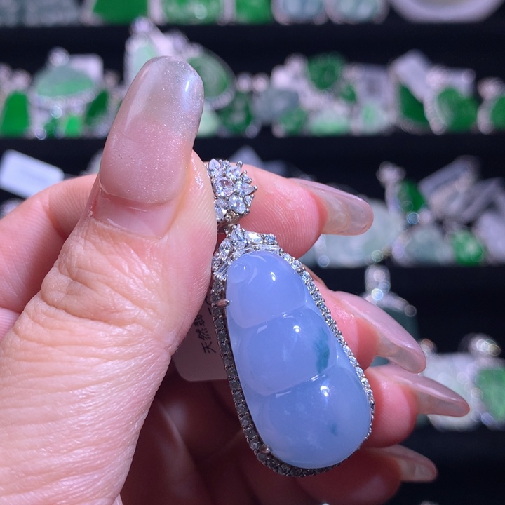 【闪购商品】颈饰银S925镶嵌翡翠天然翡翠