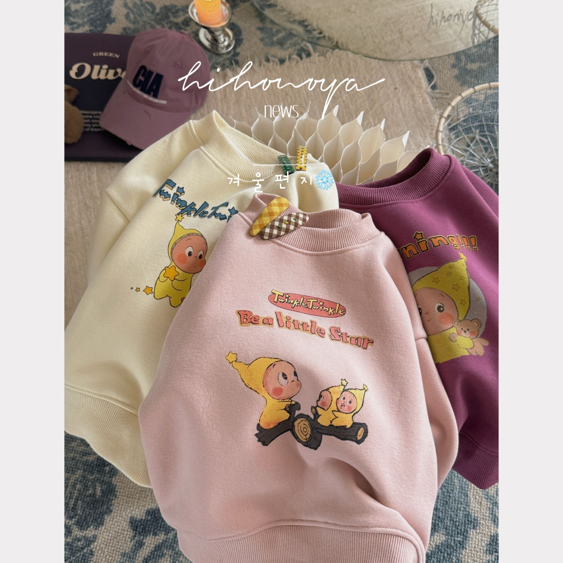 【星星人】七Hihoniya~2025冬季亲子卡通星星人可爱减龄加绒卫衣