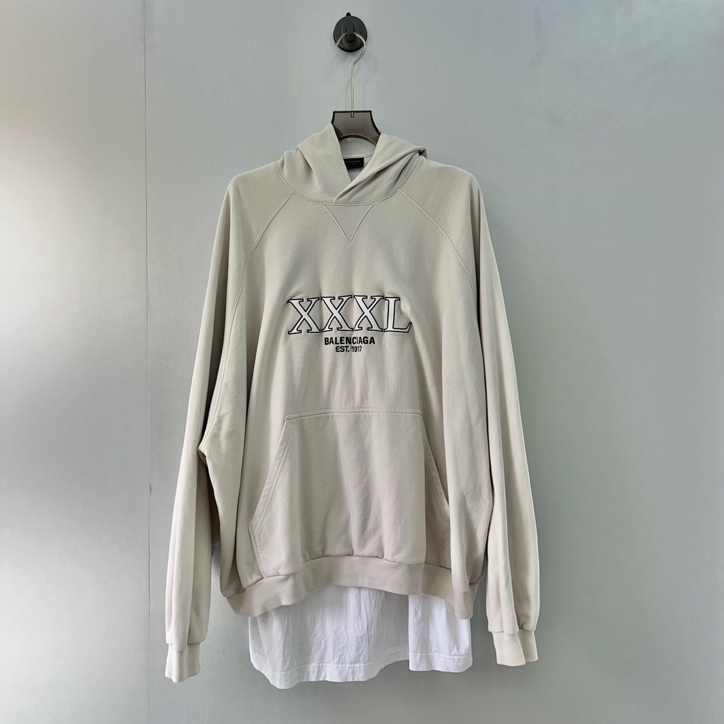 未使用 Balenciaga/巴黎世家 秀款3XL假两件帽衫卫衣/3码（北京）