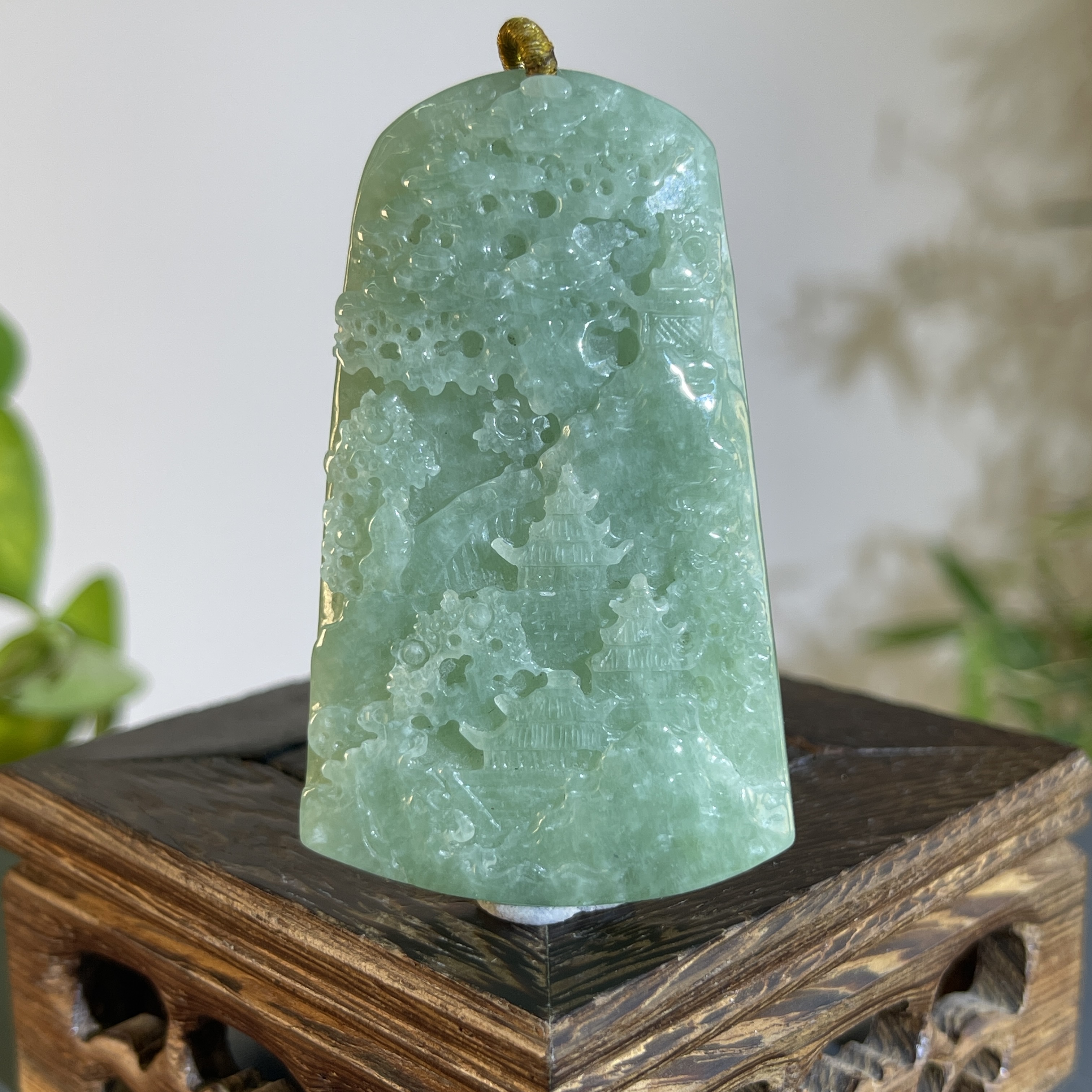 JXW13-71 天然缅甸A货翡翠 山水牌