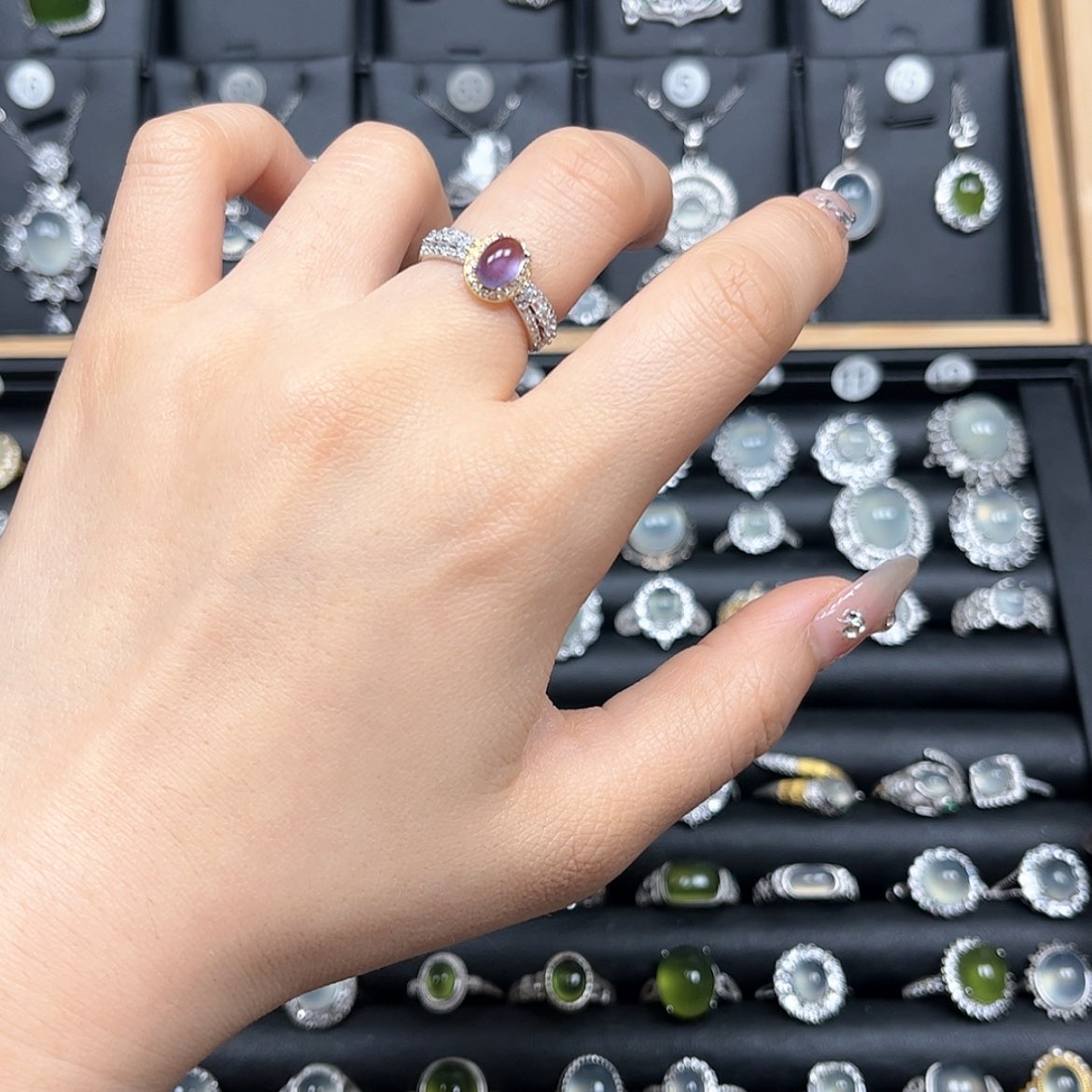 【闪购商品】紫晶戒指银S925镶嵌康*一