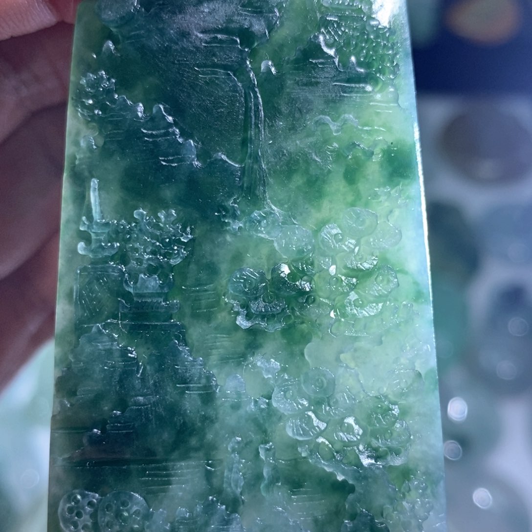 未镶嵌定制翡翠山水牌