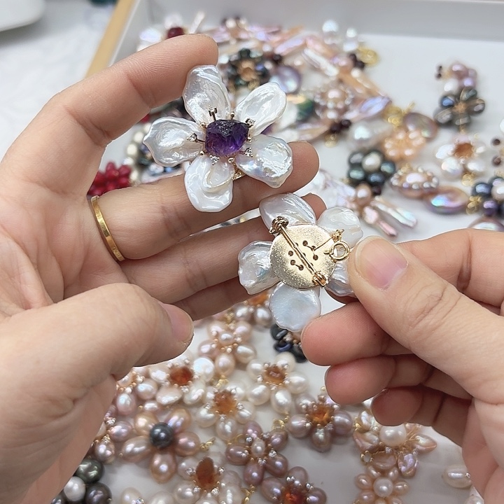 淡水珍珠发饰未镶嵌