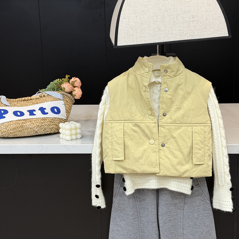 【现货】leomama女童马甲背心外穿秋冬季儿童保暖上衣宽松夹棉外套