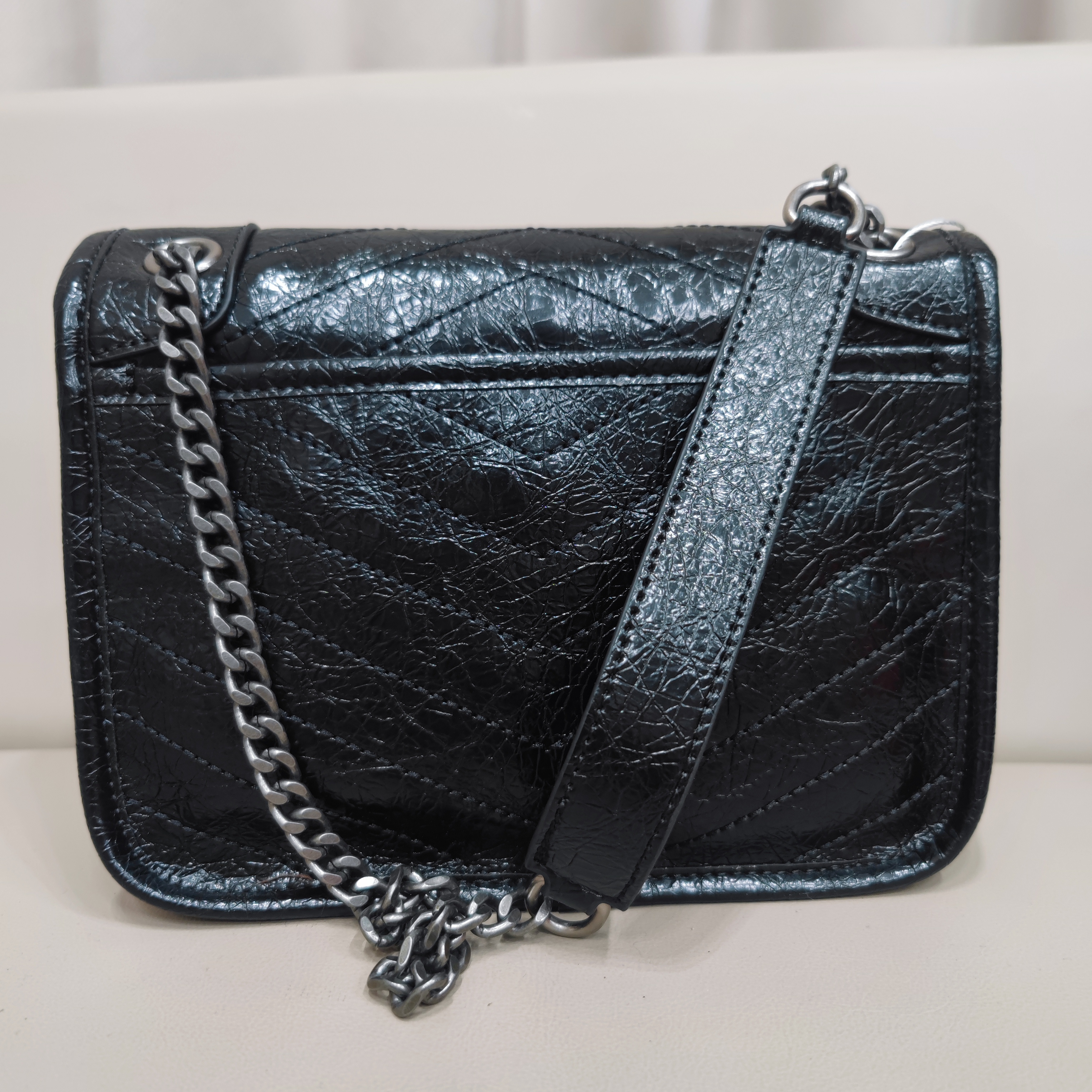 1015 新款真皮时尚通勤休闲百搭经典单肩手提包 黑色