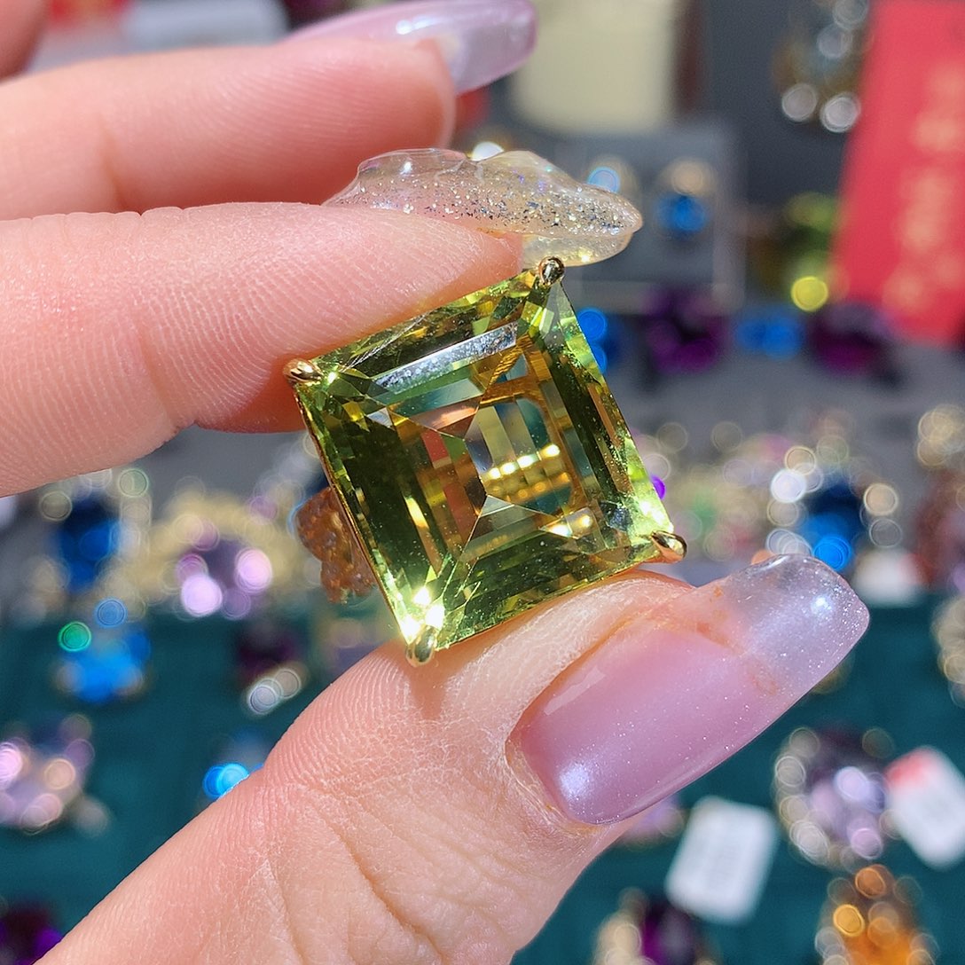 水晶戒指银S925镶嵌戒指