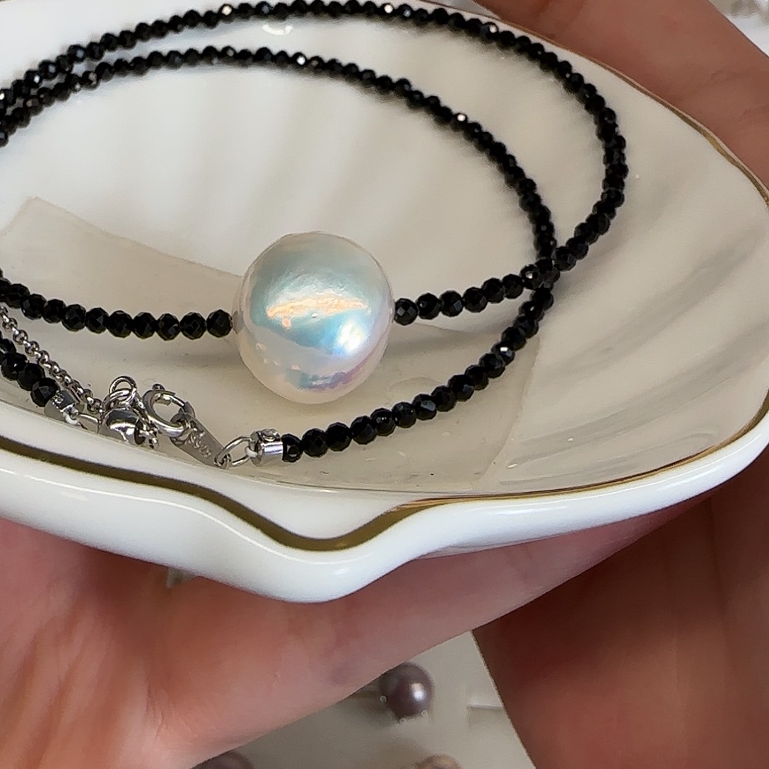 淡水珍珠颈饰银S925镶嵌?