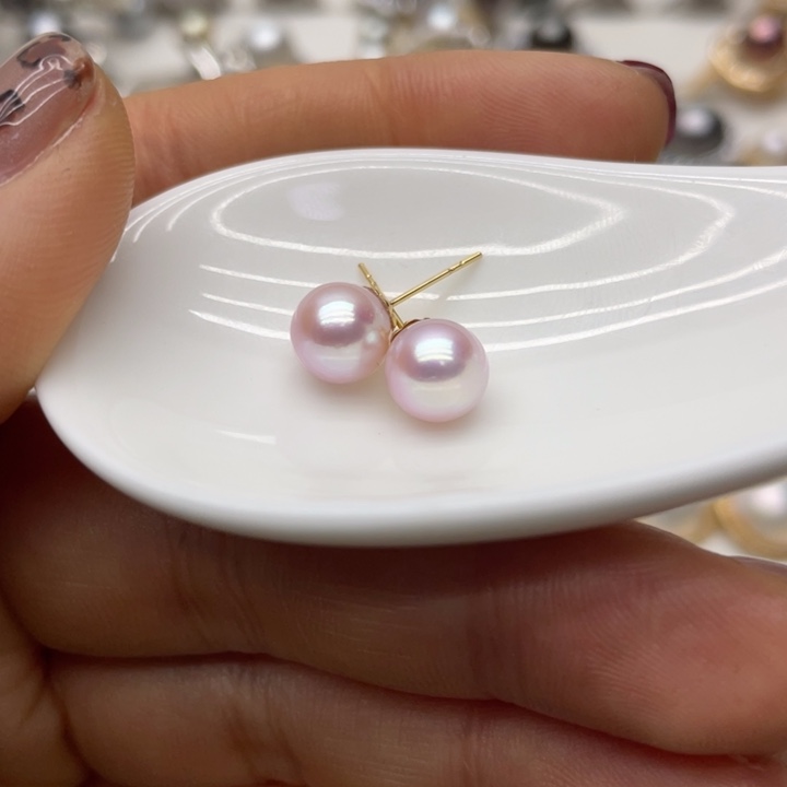 海水珍珠耳饰18K金镶嵌