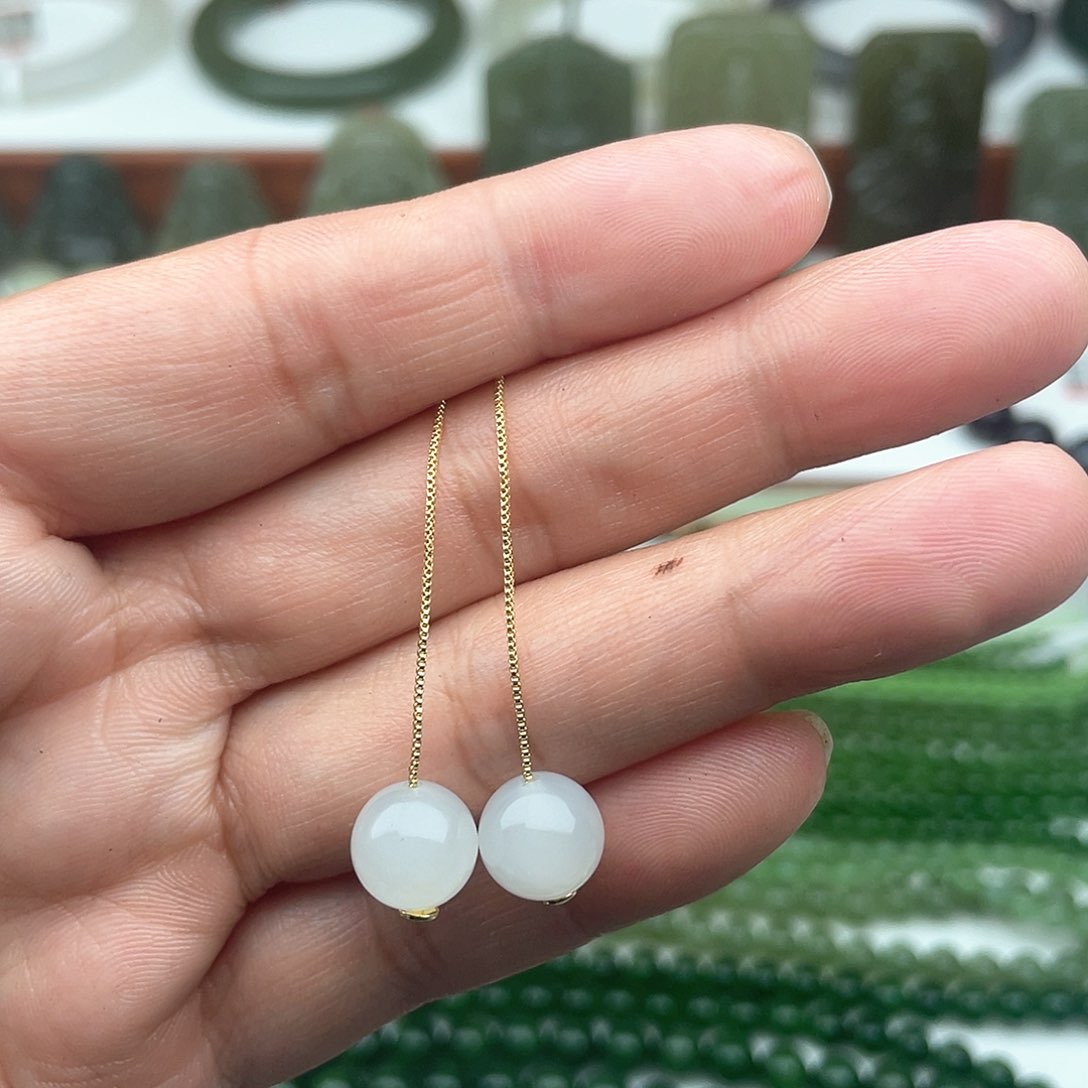 和田玉耳饰未镶嵌