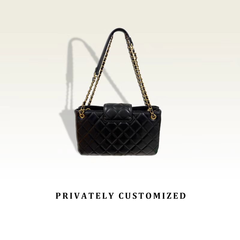 C01(3百）单肩质感轻奢菱格时尚百搭腋下复古小众经典小香风女包