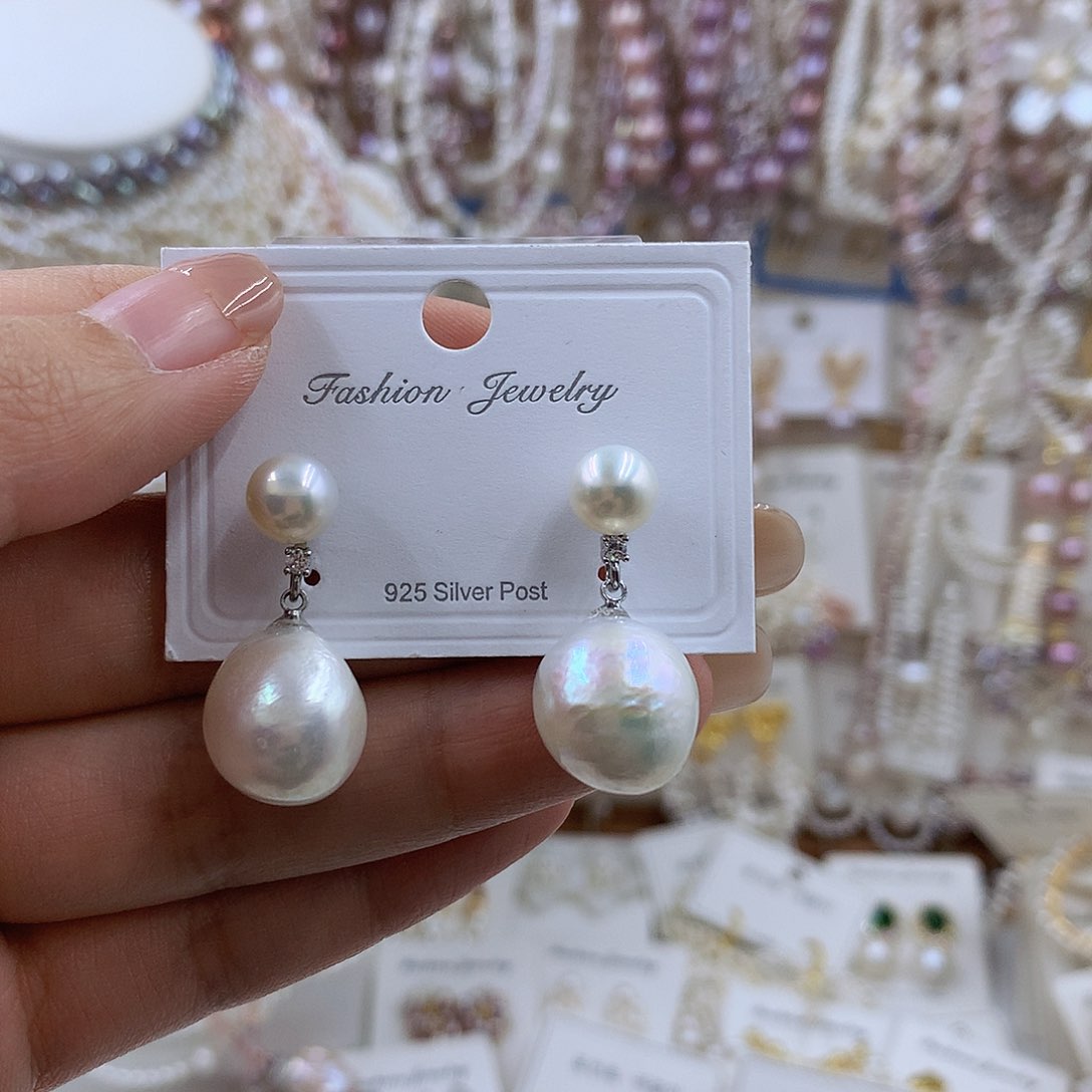 项链银S925镶嵌淡水珍珠