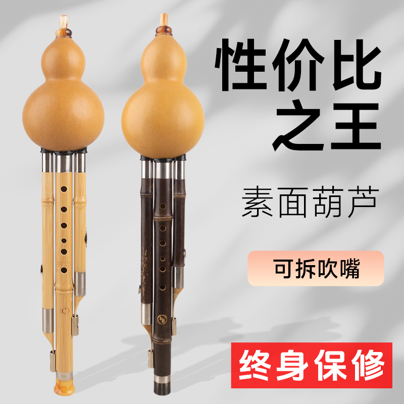 生态天然紫竹素葫芦丝降b调c调学生成人初学零基础无雕刻专业演奏