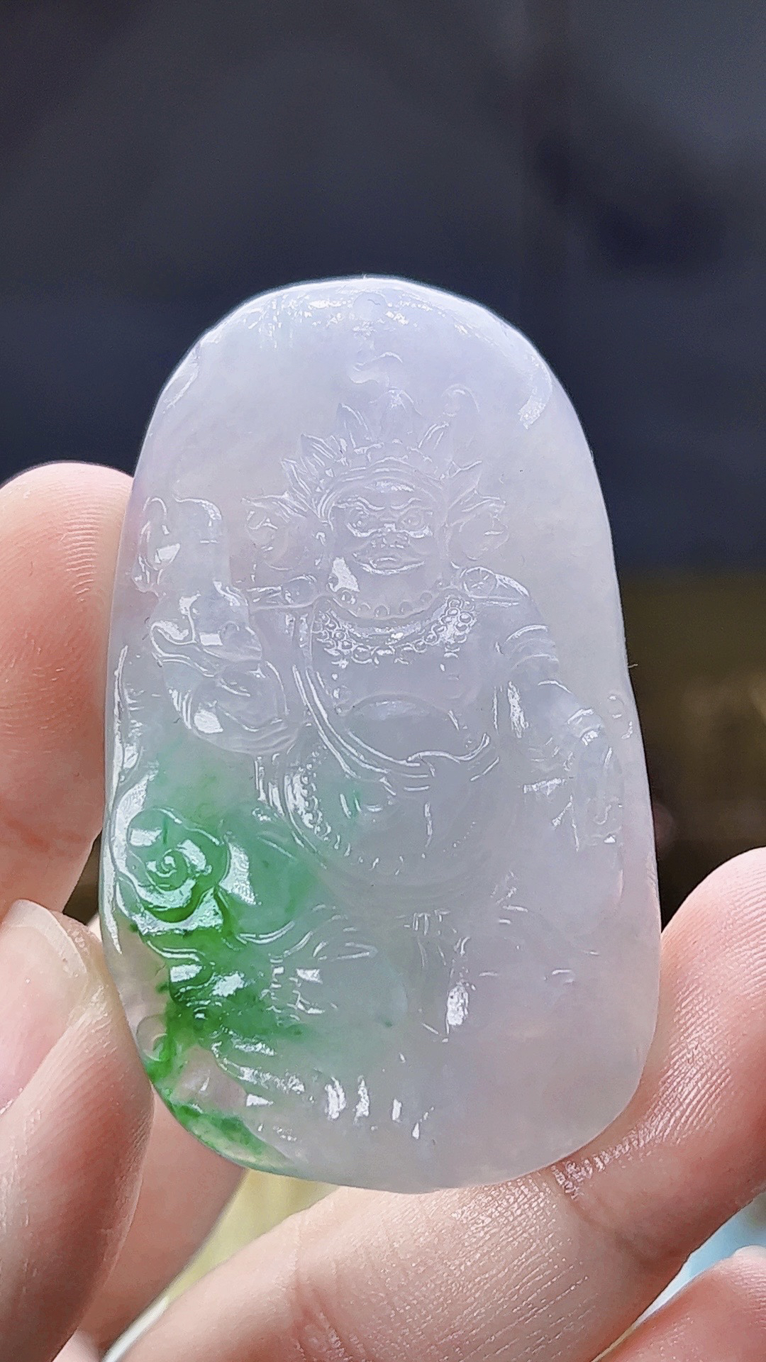 【新春好物】天然缅甸翡翠冰胶飘阳绿黄财神毛货需抛光尺寸55x32x10