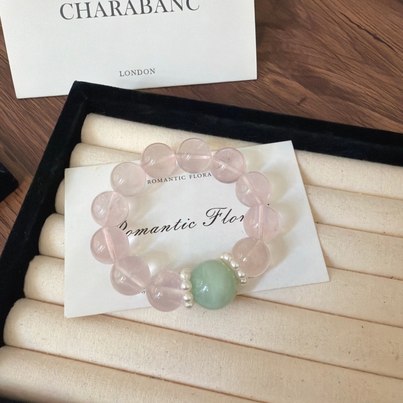 X2444墨粉岫玉手链高端轻奢手串多样性发一