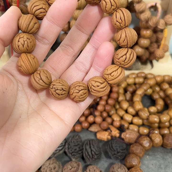 花***盛核桃把件精品桃桃枭手串野生