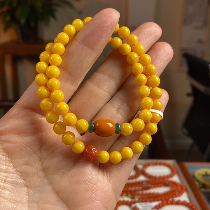 琥珀手链未镶嵌蜜蜡手串6+