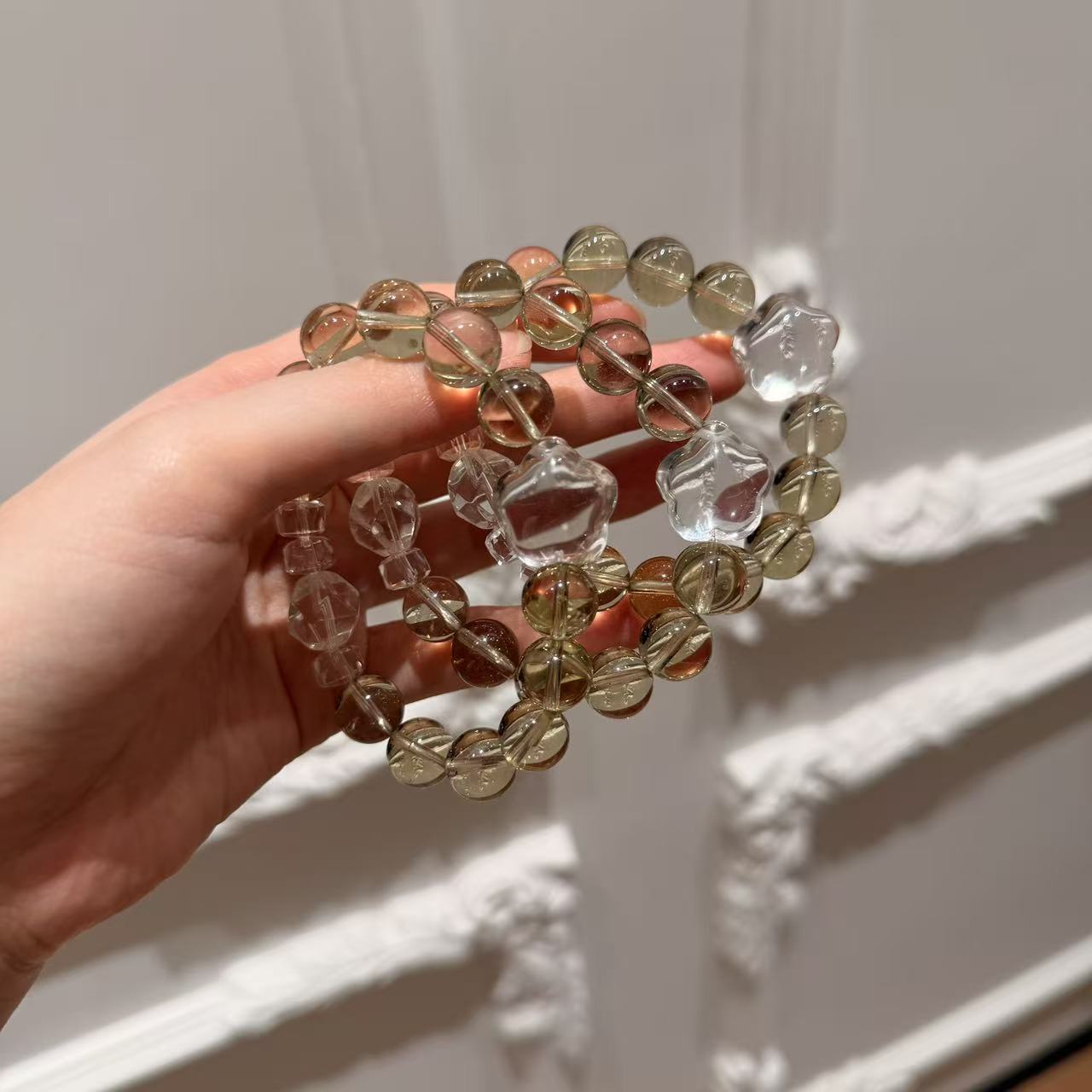 宙斯魔晶白水晶星星手串手链 多样性发其一C112