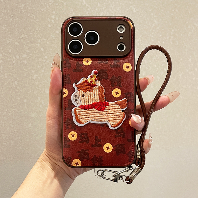 皮纹气垫壳适用苹果华为荣耀oppo小米vivo一加iQOO手机新款秋冬女