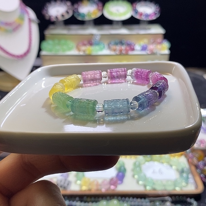 未镶嵌手链水晶如意桶珠8mm. 