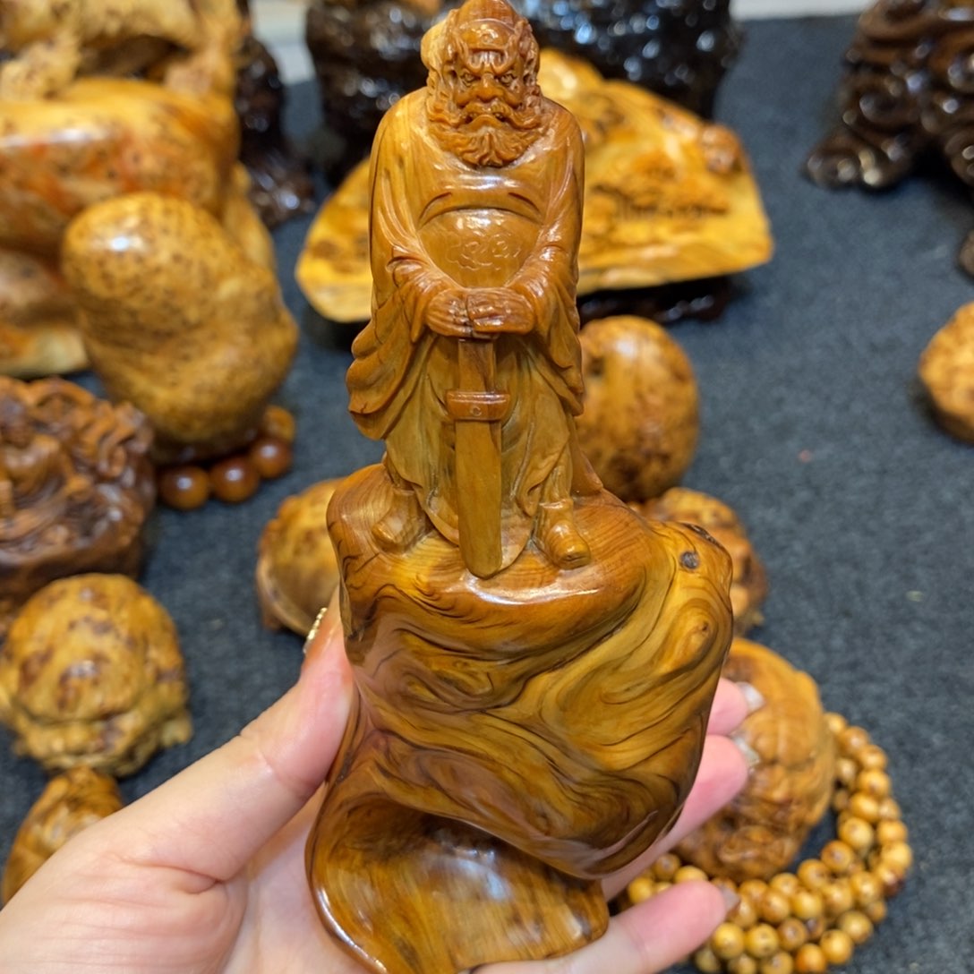 柏木（崖柏）太行陈化虎皮纹钟馗摆件